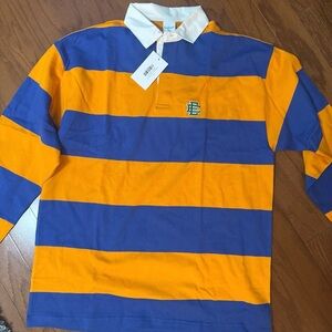 Eric Emanuel Striped Polo in Blue & Orange 🍊 Size XL.  Brand new, with tags.
